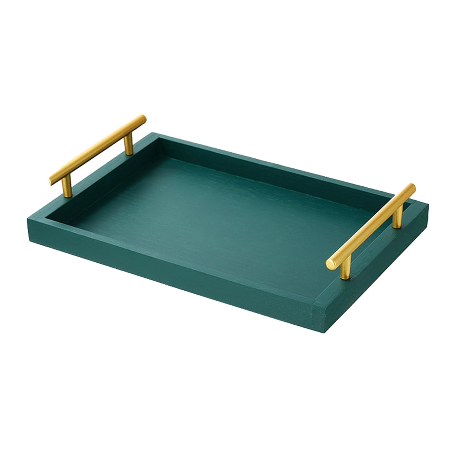 Xcsdew Color1 Solid Wood Tray,Rectangular Pastry,With Openwork Metal Handle,Suitable For Use In Cafes(,29.8X20x5cm)