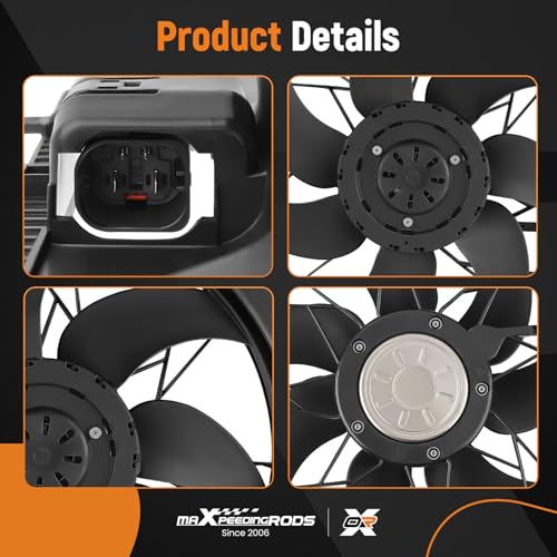 Image of maXpeedingrods 621373 Engine Cooling Fan Assembly for Mercedes-Benz C230 C250 C300 E250 E300 E350 GLK250 GLK350 SLK250 SLK350 SLK300 Replacement A2049066802 A2045000293