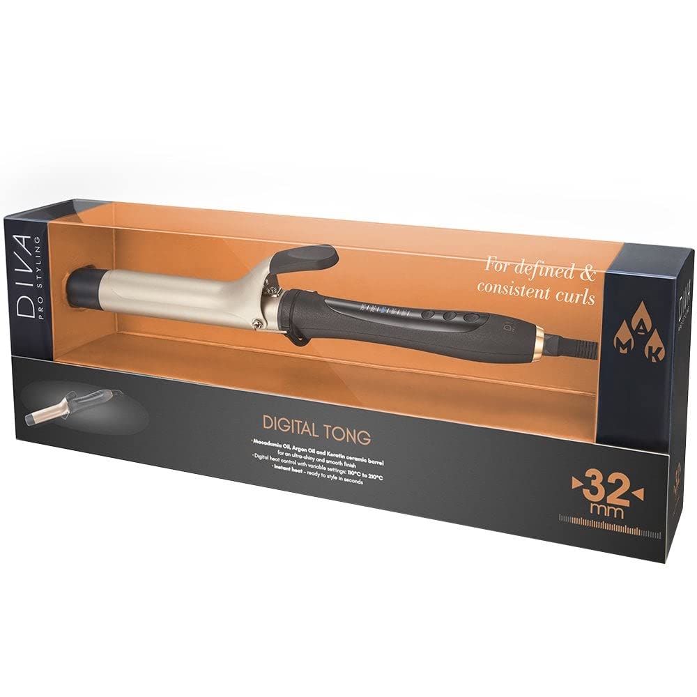 Diva Pro Styling Tong Digital Outil de Coiffure 32 mm