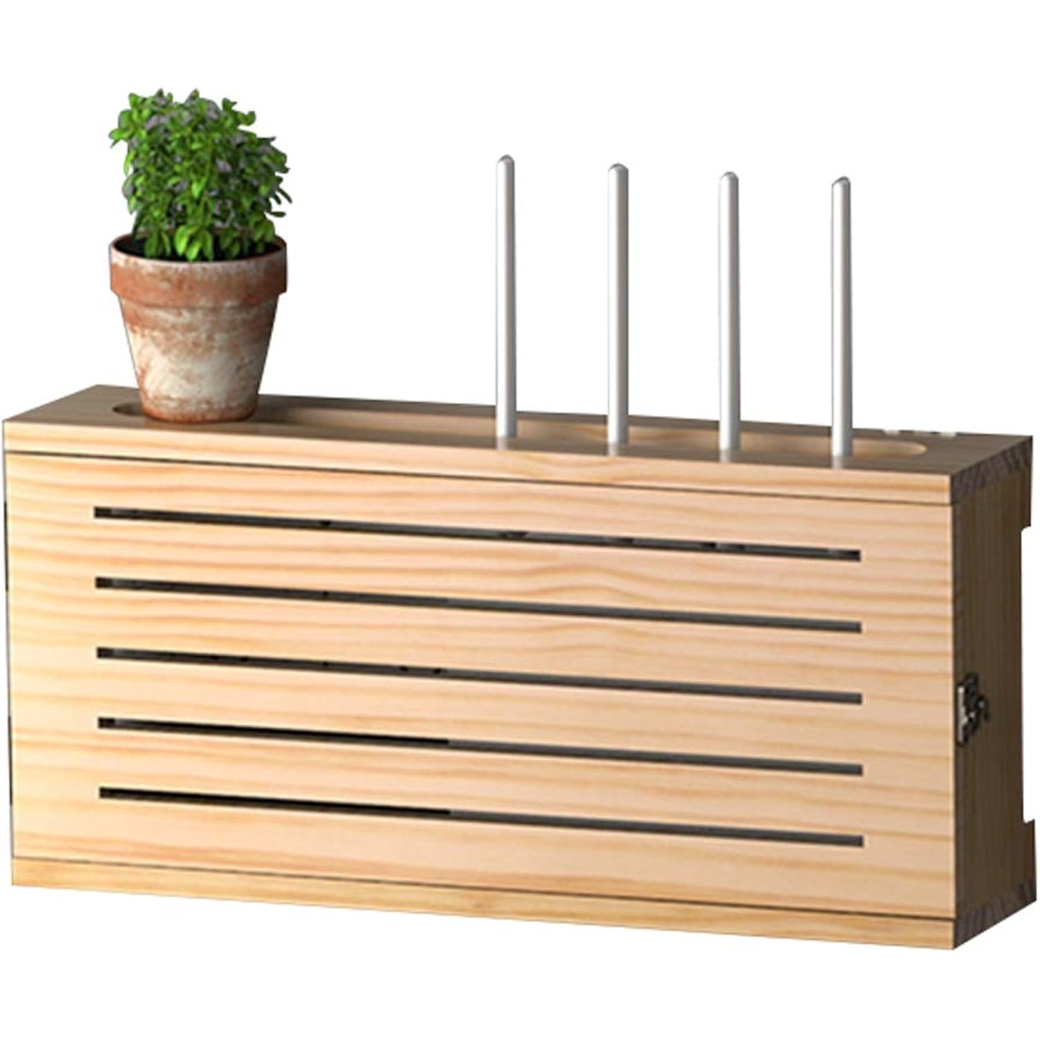 Settop Box Router Storage Box Wireless Wifi Solid Wood Punchfree Rack