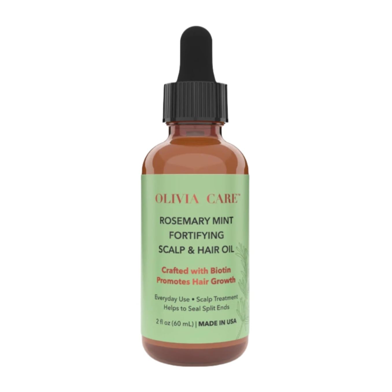 OLIVIA CARE Rosemary Oil for Hair Growth - Rosemary Oil & Mint Oil with Biotin, Fortifying Scalp and Hair Treatment to Aid Hair Growth, Made in USA.