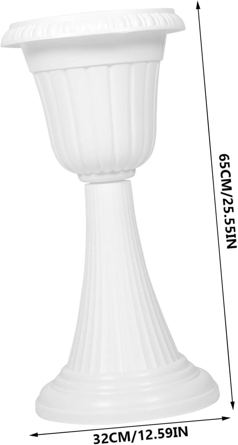Happyyami Wedding Roman Column Planter Vintage Plastic Flower Pot for Indoor Plants Elegant Porch Decor for Garden Pathway and Entrance Lightweight and Durable Design