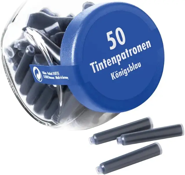 Cartouches d'encre Pelikan 4001 Bleu Royal - 50 pièces pour stylo plume