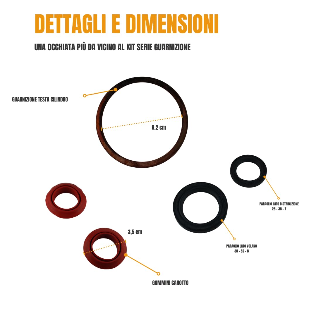 Generico Kit Cilindro e Pistone + Serie Guarnizione Completa e Paraoli Compatibile per Motore Lombardini Diesel 6ld 360 per Motozappa e Motocoltivatore