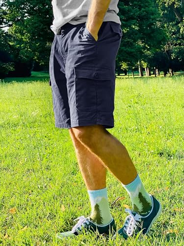 TACVASEN Men's Cargo Short 6 Pockets Comfortable Twill Cotton Elastic Waist Causal Work Shorts4