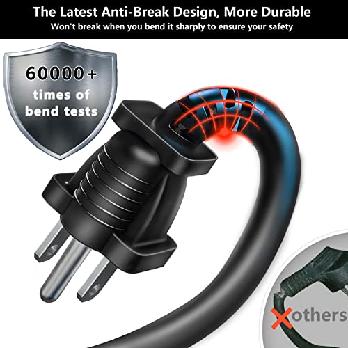 100 Ft 12/3 Gauge Sjtw Heavy Duty Outdoor Power Cords – Water, Weather & Kink Resistant, Flame Retardant,3 Prong Grounded Plug –Long Extension Cord With Multiple Outlets& Protective Cover, Ul Listed #TOP3