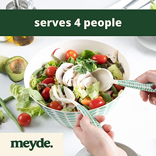 Salad Bowl with Tongs | Beautifully Boxed for Gift Giving | Perfect Salad Serving Bowl | Bamboo Bowl | Dishwasher Safe | Great for Salad Mix Bowl | Fruit Bowl