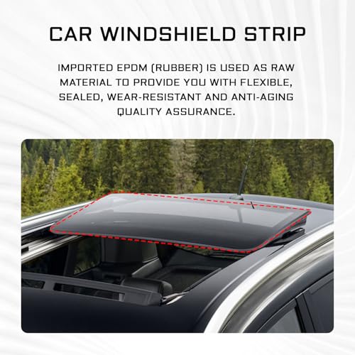 LLII Windshield Sunroof Seal Strip roof Trim Molding, Rubber Car Window Seal Strip for Car Front & Rear Windshield/Sunroof/Windows Weather/Sliding Doors Sealing Stripping(23FT/7M) by LLII - Image 3