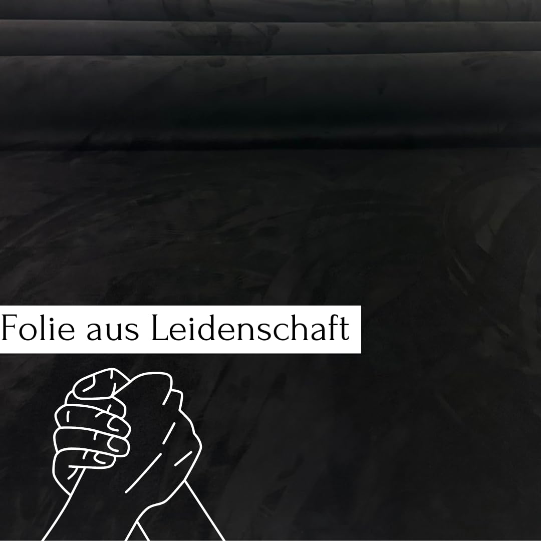 Kunstleder selbstklebend - Mikrofaserstoff selbstklebend - Selbstklebende Dehnbare Folie in Wildleder Optik - Selbstklebende Innenraum Folie für Auto & Möbel (Schwarz, 400cm x 150cm)