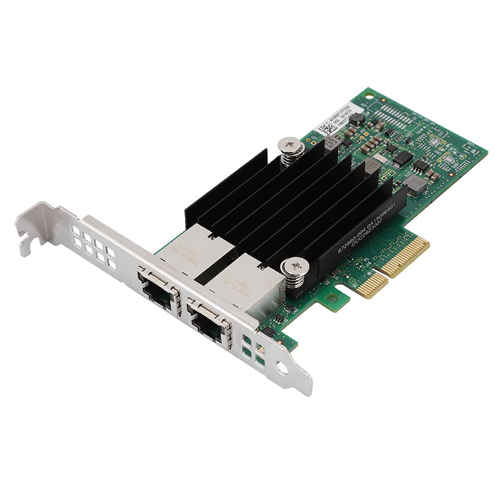 Scheda di Rete Gigabit a 2 Porte per Dispositivi Ad Alte Prestazioni, velocità di Trasferimento Dati di 10 Gbps, Compatibile con Desktop e Server, Dimensioni PCIe X4 130 * 120 * 20MM