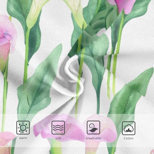 Girls Underwear Toddler 2t Cotton Cute Panties Girl Florals Briefs Kids Undies Pink Calla Lilies Green Leaves White3