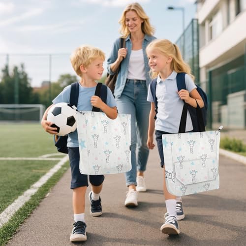 Bolsa de libros para niños y adultos con bolsillos prácticos 6