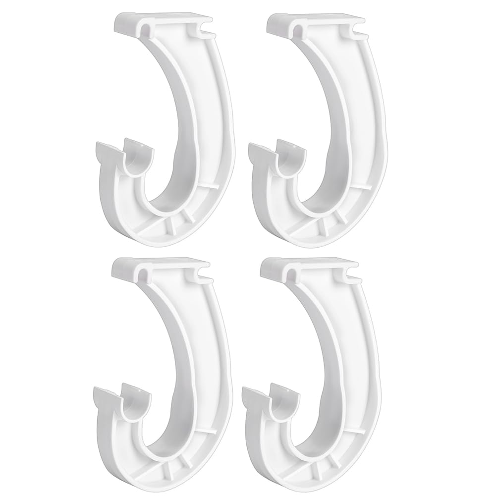 CTRLZS 4Pcs Hanging Closet Rod Support,3/4 Closet Shelf Rod Holder,Sturdy J-Shaped Closet Brackets for Hanging Clothes