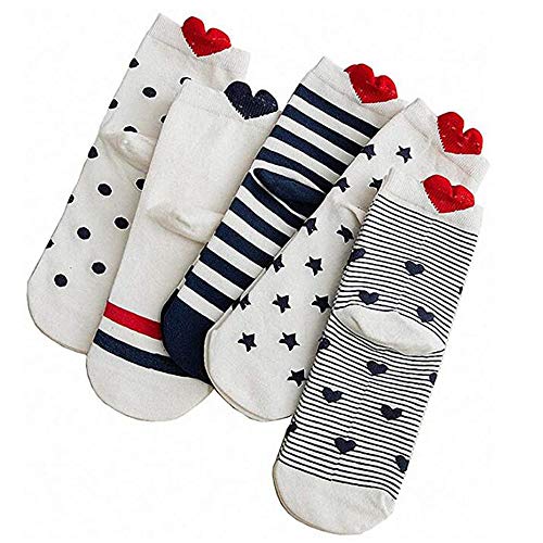 Flow.month Sneaker Socken, Damen Socken Beiläufige Arbeit Herz-Förmige Baumwollliebe-Bequeme Mode Socke(new6)