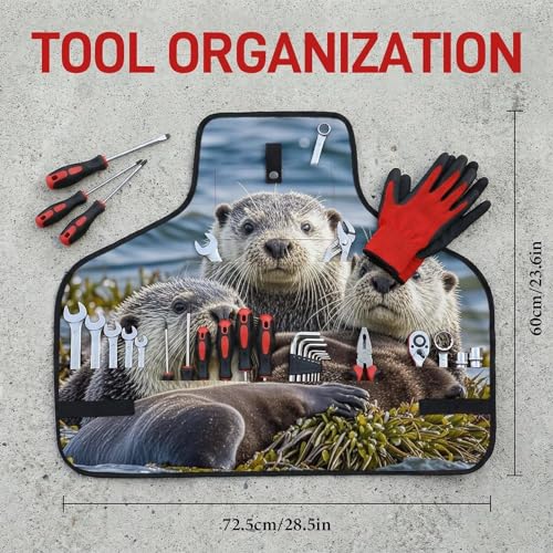Delantal de trabajo Sea Otter Family con 8 bolsillos y ajuste cruzado miniatura 2