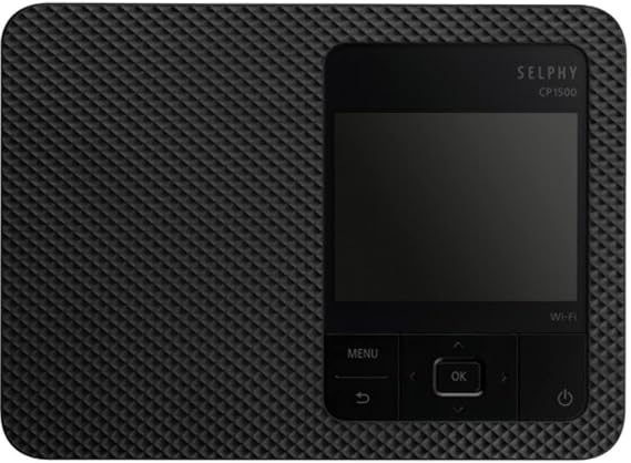 Canon SELPHY CP1500 Compact Photo Printer | Black with KP-108IN Color Ink and Paper Set (2 Items)