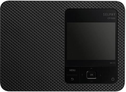 Canon SELPHY CP1500 Compact Photo Printer | Black with KP-108IN Color Ink and Paper Set (2 Items)