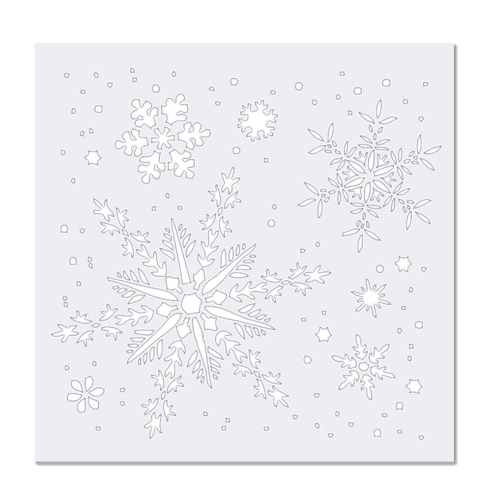 Aisoway Christmas Stencils Creative Xmas Cartoon Snowflake Painting Stencil Reusable Craft for Art Drawing Spraying