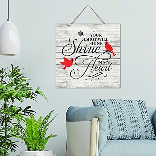 Plaque en bois Your Light Will Always Shine Décoration Murale Garde-Manger 30x30 cm