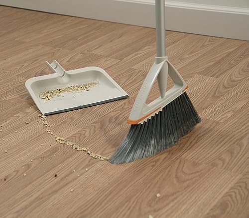 Image of Superio Clip-On Dustpan with Rubber Lip - 10-inch Wide Durable Plastic Dust Pan with Comfort Grip Handle, White, 3-Pack