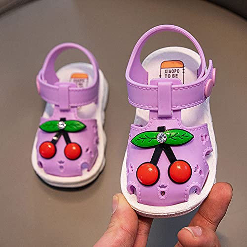 Girls Sandals Girls Fruit Children Sandals Baby Toddler Shoes Boys Summer Slippers Girl's Shoes (Purple, 18-21Months)3