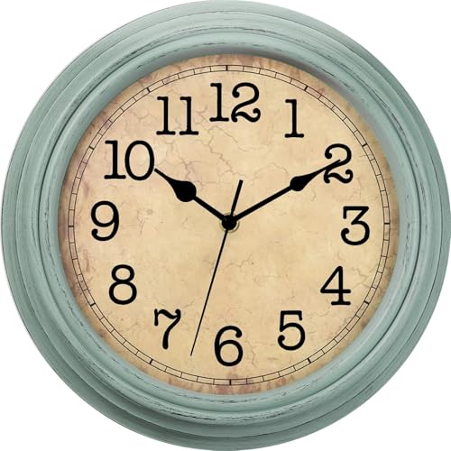 Image of 12 Inch Wall Clock, Silent Non-Ticking Decorative Battery Operated Easy to Read for Kitchen Living Room, Bathroom, Bedroom, Office