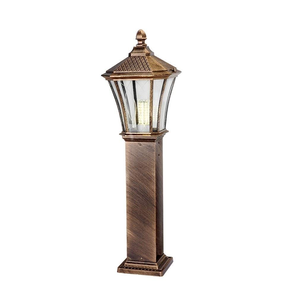 QUSYZD Lamp Post Lights Outdoor, Lamp Post Lights, Vintage Outdoor Garden Pillar Column Lamp Ip54 Waterproof Aluminum Glass Bollard Post Lantern Vintage Antirust Landscape Park,Bronze-Height: 80cm