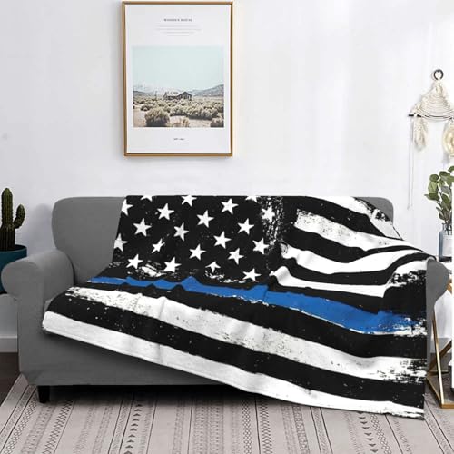 Couverture de lit drapeau des États-Unis plaid microfibre doux EdWal bleu - 5