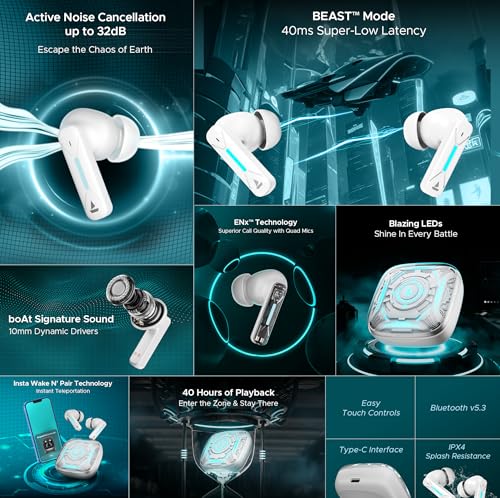 boAt Immortal Airspeed Pro White Earbuds - Image 3
