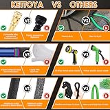 KETTOYA 150FT Expandable Garden Hose, Flexible Hose Pipe with Pro 10-Pattern Nozzle, Leak-Proof Heavy-Duty Water Hose, 4-Layer Latex Core, Durable 3750D Plus, Male Thread Valve Connector, Kink-Free - Image 6