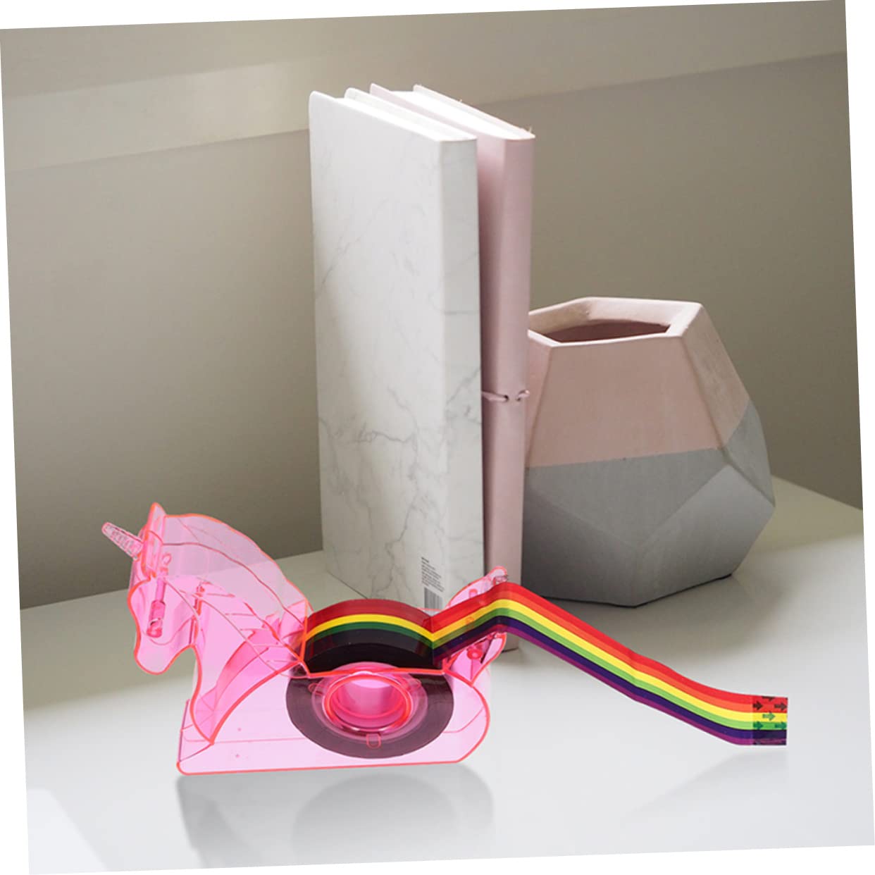 SHINEOFI 6pièces Distributeurs De Ruban Adhésif Mignon Forme De Licorne Coupe-ruban Décoratifs Pour Bureau Et Maison