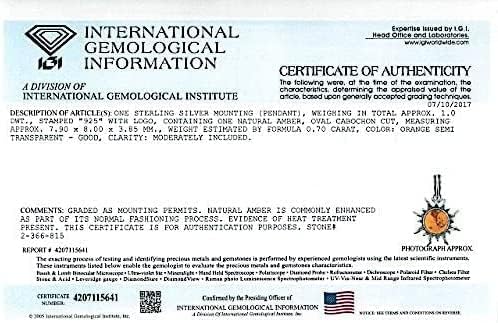 Ian and Valeri Co. Dark Amber Sterling Silver Sun Pendant Necklace 18 Inches - Image 5