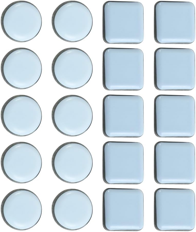 HOMSFOU 40Pcs Furniture Floor Protectors Sliders 0.86In Self-Adhesive PTFE Chair Leg Sliders for Hardwood Vinyl Tile Floors Anti-Collision Furniture Cushions for Tables Desks Cabinets