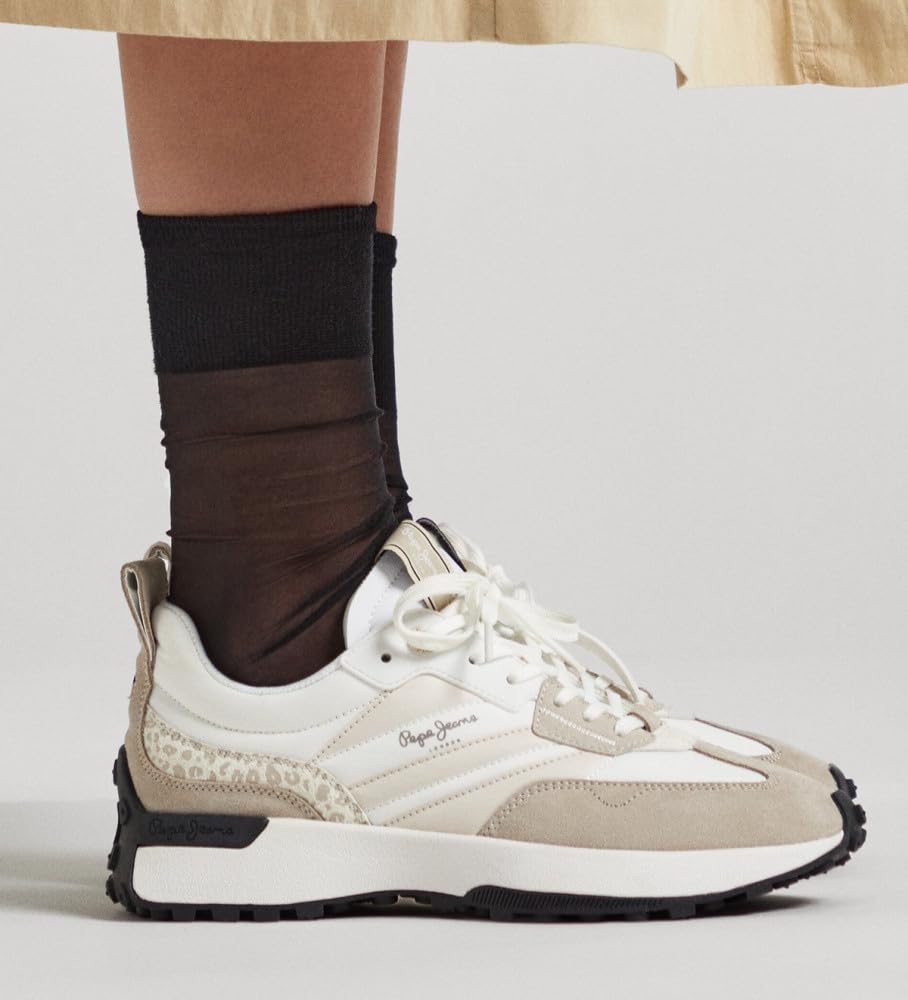 Pepe Jeans Zapatillas de Piel Lucky Print Blanco