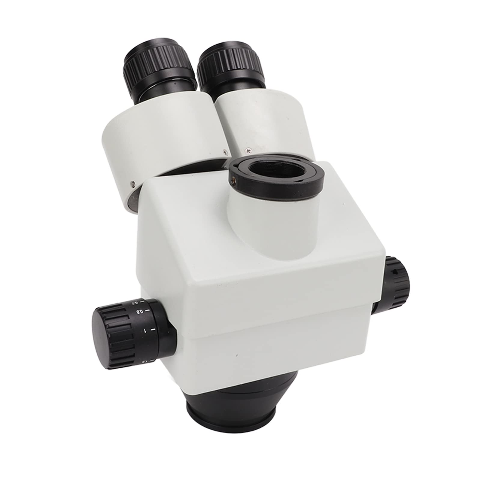 Cocoarm Cabezal de Microscopio con Zoom, Cabezal de Microscopio Estéreo Trinocular de Vidrio Metálico de 3,5X45X a 7X45X, Inclinación de 45 Grados, Rotación de 360, Ocular WF10X20 para Reparación de
