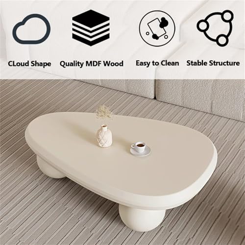 Table basse blanche ovale moderne ronde sans angle pour enfants - 6