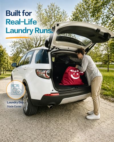 Image of HOMEST 2 Pack XL Wash Me Travel Laundry Bag, Dirty Clothes Organizer, Large Enough to Hold 4 Loads of Laundry, Easy Fit a Laundry Hamper or Basket