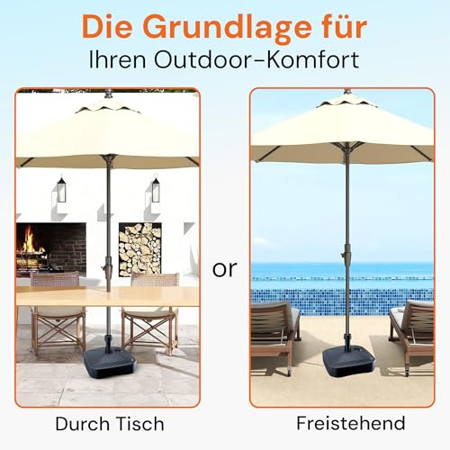 GARDENIX Sonnenschirmständer Quadratisch Anthrazit Rattanoptik aus Kunststoff befüllbar mit Sand, Wasser, Kies zu Garten, Strand, Terrasse -Sonnenschirm Schirmhalter Schirmständer Ständer
