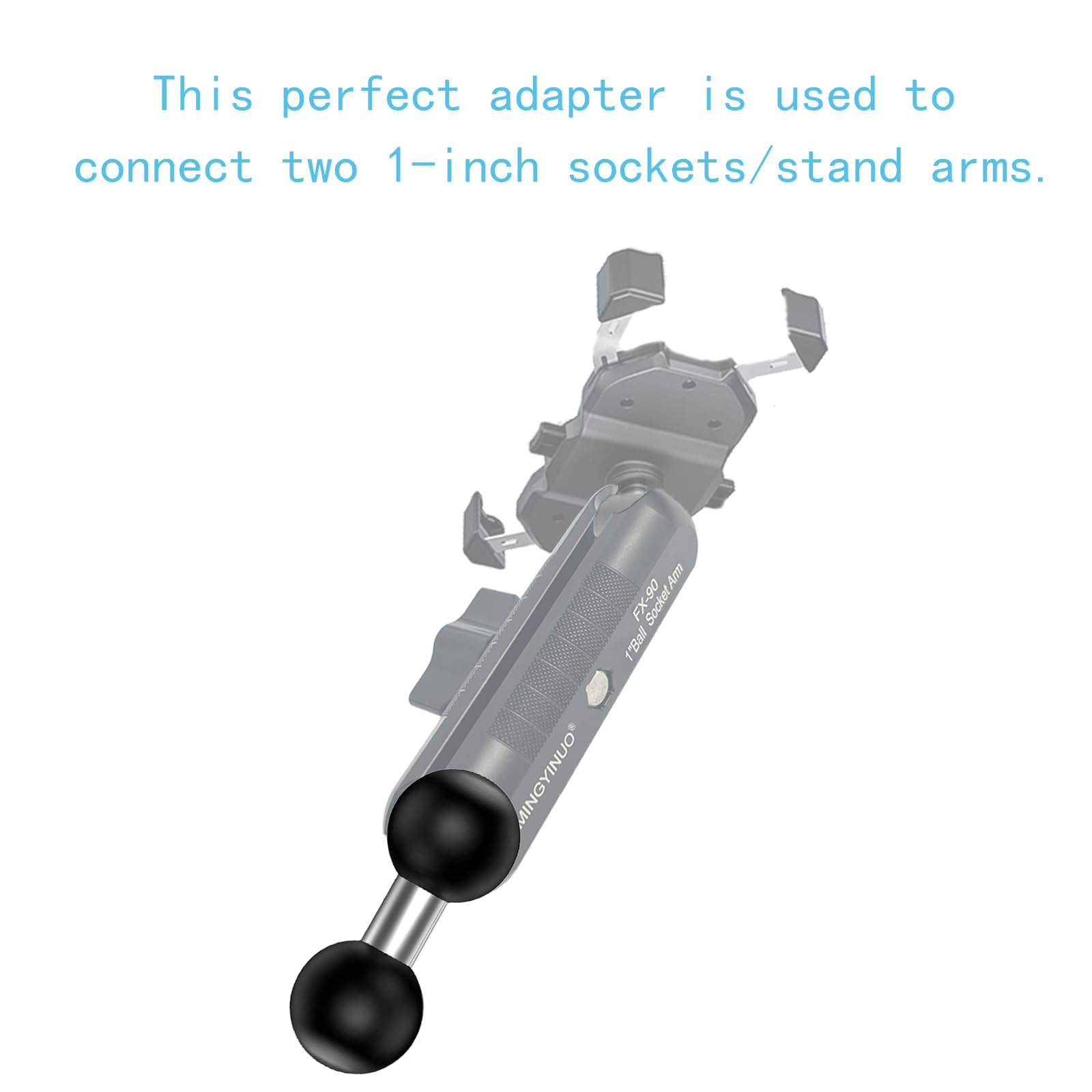 Adaptateur Double Boule 2.5 Cm Extension RAM Mount – Barre Composite 10.2 Cm Compatible Taille B – Support Robuste Inox Pour Accessoires