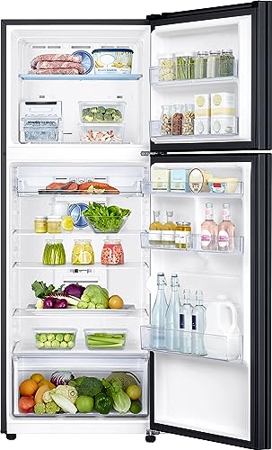 Image of Samsung 385 L, 3 Star, Optimal Fresh+, Digital Inverter with Display, Frost Free Double Door Refrigerator (RT42C553EBX /HL, Luxe Black)