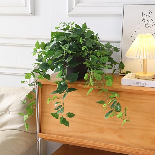365 ブルーミングデコ リアルな人工鉢植えポトスアイビープラント(デビルズアイビー)、シンダプサスアウレウス、自宅、オフィス装飾用、プレミアムフェイクプラント 高さ30インチ x 幅22.8インチ、//耐候性//屋内&屋外 [5]