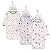 Miracle Baby Pigiama Bambino, Sacco Nanna 0-6 Mesi per Neonato Bambine e Bambini, Confezione da 3 Sleeper Gown + 3 Cappelli, Maniche lunche, Cotone, 78 * 22cm