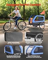 VEVOR Hundeanhänger, bis zu 40 kg, 2-in-1-Fahrradanhänger für kleine und große Hunde, klappbarer Rahmen mit Rädern, universelle Fahrradkupplung, inkl. Flagge, interne Leine, 1380x755x800 mm – Ansicht 5