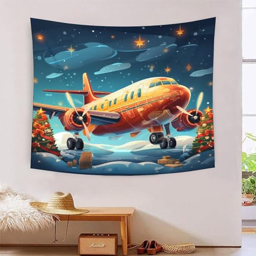 Tapisserie avion de passagers 3D : grand décor mural tissu pour chambre