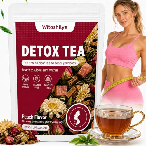 Detox Tea Herbal Tea Natural Wellness Gentle Cleanse & Metabolism & Healthy Weight Support Digestive Health Belly Fat Burner Reduce Bloating for Body Health for Women & Men - (28 Days)