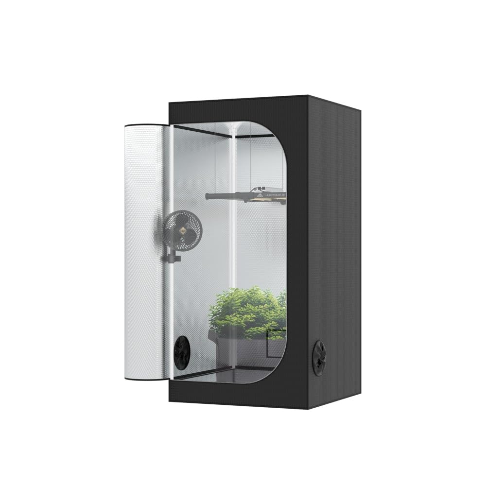 The Grow Deluxe D600 Growzelt 80x80x160 cm - Indoor Anbauzelt mit herausnehmbarer Wanne, hochreflektierendes Mylar licht- und wasserdicht