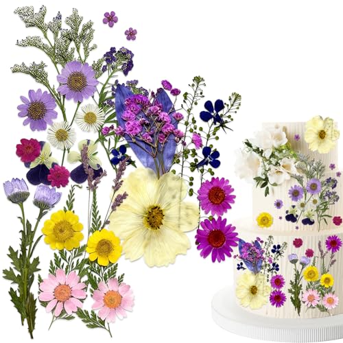 36PCS Wildflower Cake Toppers,Purple Wildflower Decor Baby I
