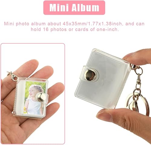 Miniatura 8 de iayokocc Juego de 2 soportes para tarjetas fotográficas de 3 pulgadas, 32 bolsillos, mini álbum de fotos de regalo, álbum de fotos Polaroid de un