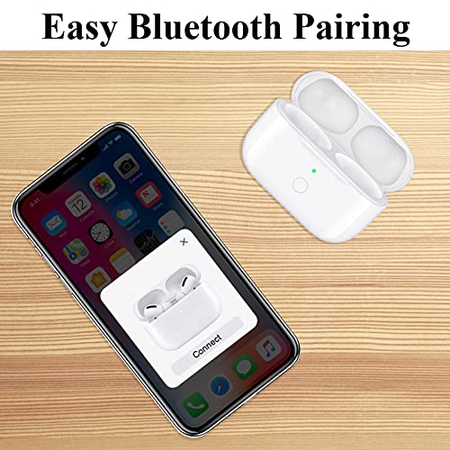 Charging Case Replacement Compatible For Airpod Pro, Wireless Charger Case With Bluetooth Pairing Sync Button, No Earbuds, White #TOP1