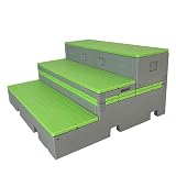 Piattaforma mobile pieghevole for palcoscenici portatile in plastica HDPE a 3 livelli coro studentesco e servizio fotografico di gruppo(Green)